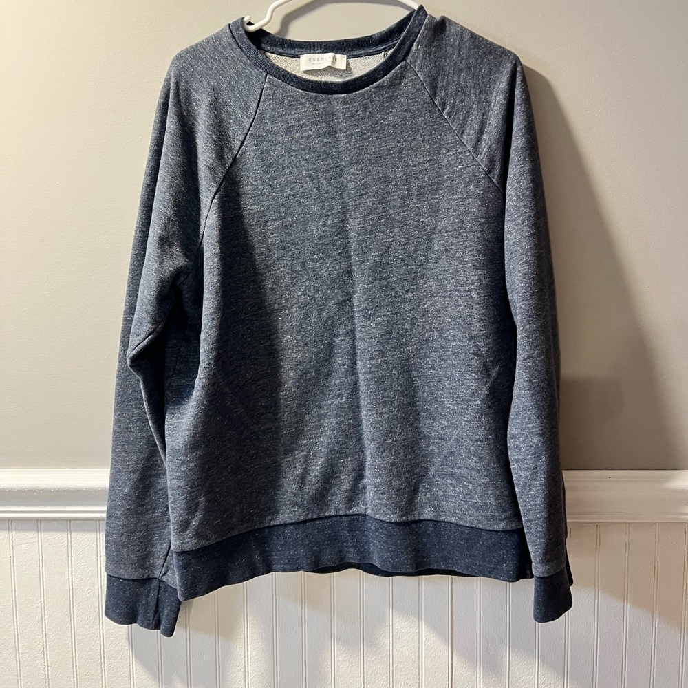 Everlane The Crewneck Sweatshirt Large Blue